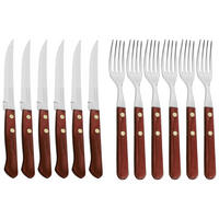 SADA PRÍBOROV, ušľachtilá oceľ, 12-dielne - červená, Lifestyle, kov/drevo