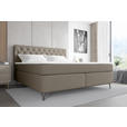 BOXSPRINGBETT 180/200 cm  in Graubraun  - Graubraun/Schwarz, KONVENTIONELL, Textil/Metall (180/200cm) - Carryhome