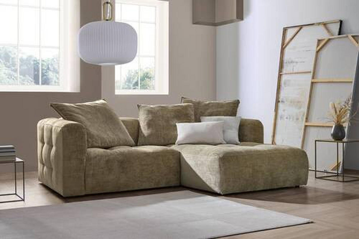 ECKSOFA in Chenille Greige  173/240 cm  - Greige/Schwarz, MODERN, Kunststoff/Textil (173/240cm) - Stylife