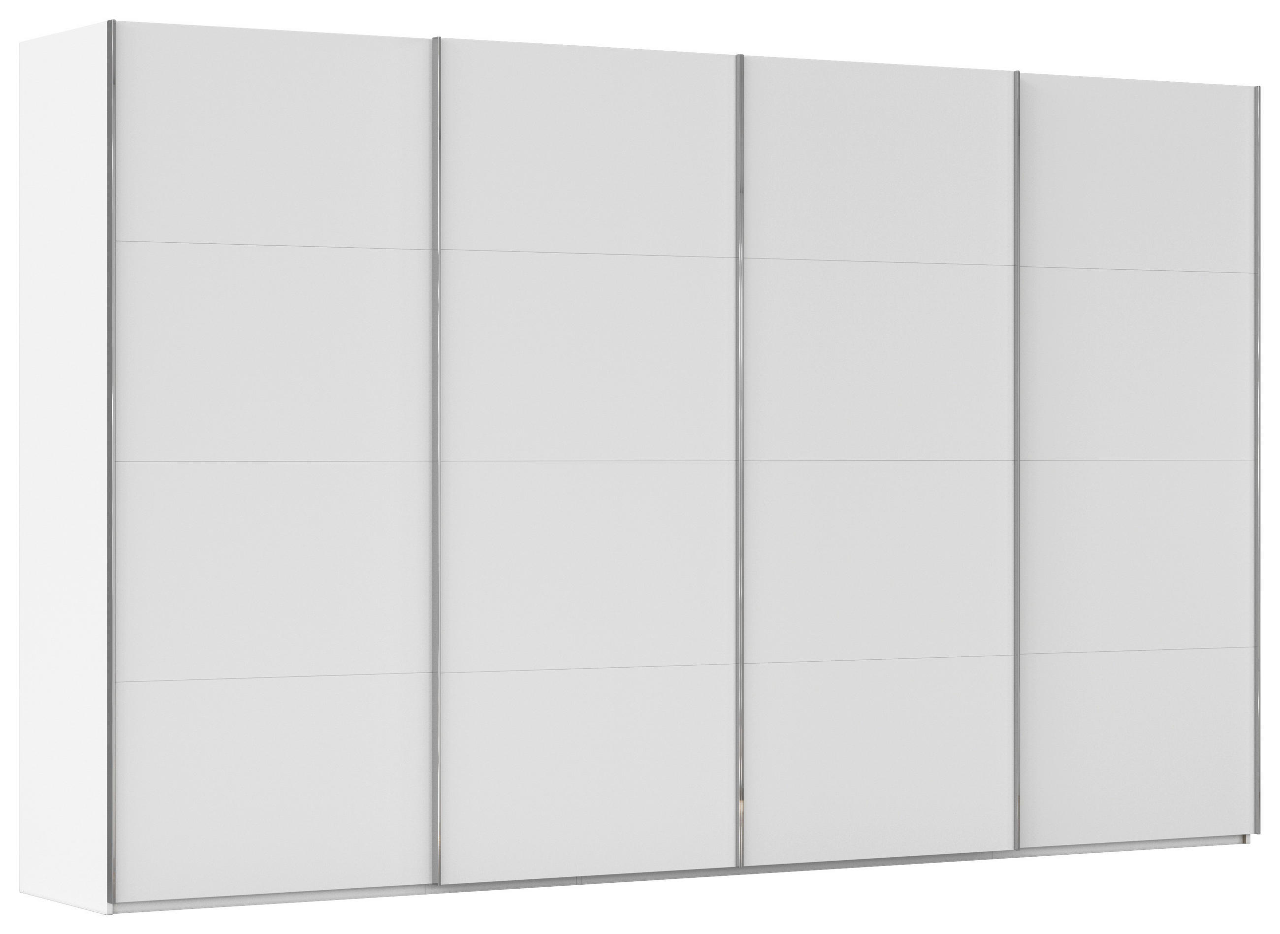 SCHWEBETÜRENSCHRANK 361/235/68 cm 4-türig Weiß  - Chromfarben/Weiß, Design, Holzwerkstoff/Metall (361/235/68cm) - Novel