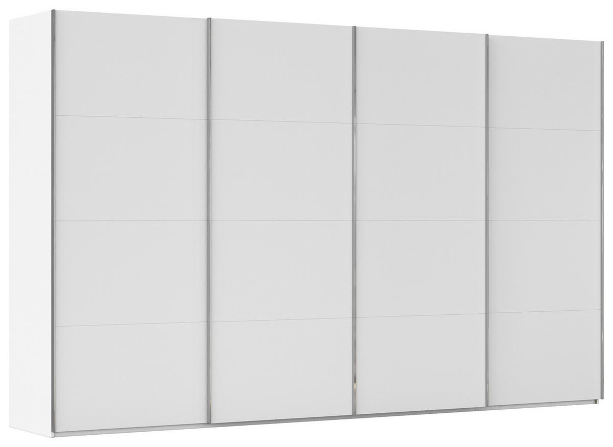 SCHWEBETÜRENSCHRANK 361/235/68 cm 4-türig Weiß  - Chromfarben/Weiß, Design, Holzwerkstoff/Metall (361/235/68cm) - Novel