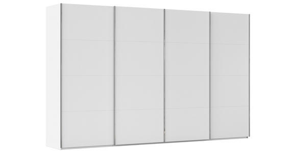 SCHWEBETÜRENSCHRANK  in Weiß  - Chromfarben/Weiß, Design, Holzwerkstoff/Metall (361/235/68cm) - Novel