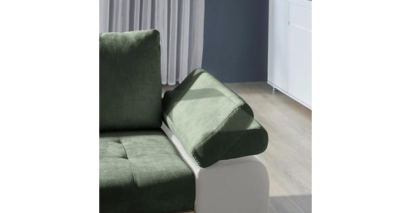 ECKSOFA  in Flachgewebe Weiß, Olivgrün  175/271 cm  - Weiß/Olivgrün, Design, Kunststoff/Textil (175/271cm) - Xora