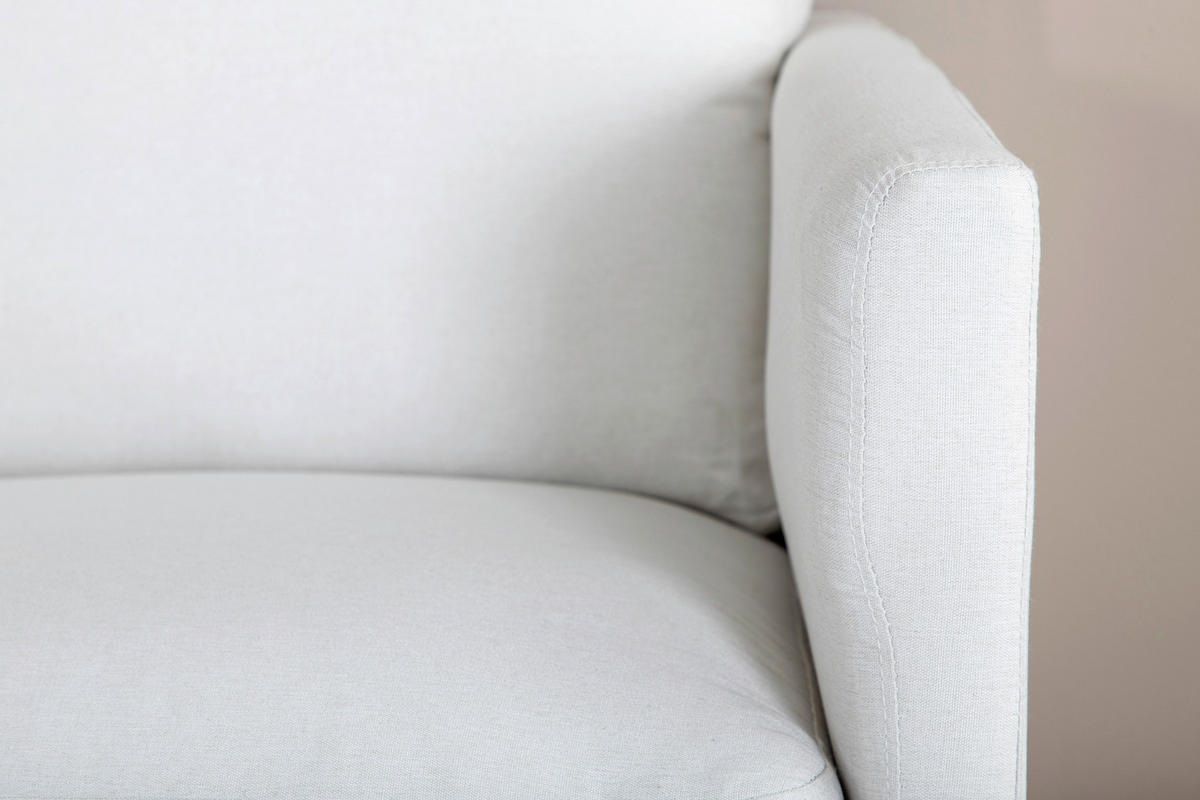 2-SITS SOFFA i metall, textil cremefärgad, svart  - svart/cremefärgad, Design, metall/textil (180/78/80cm) - Livetastic
