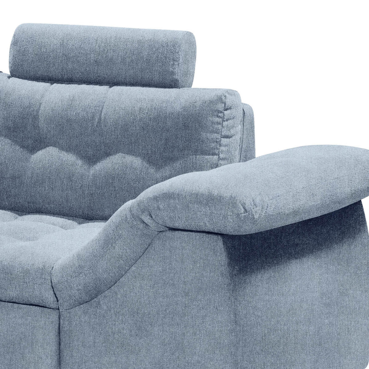 ECKSOFA in Mikrovelours Blau  - Blau, Konventionell, Holzwerkstoff/Kunststoff (193/283cm) - MID.YOU