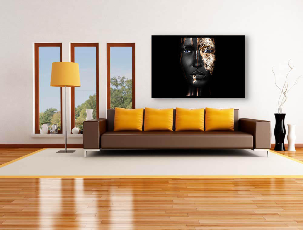 BILD Frauen  - Goldfarben/Schwarz, Design, Holz/Kunststoff (150/100cm)