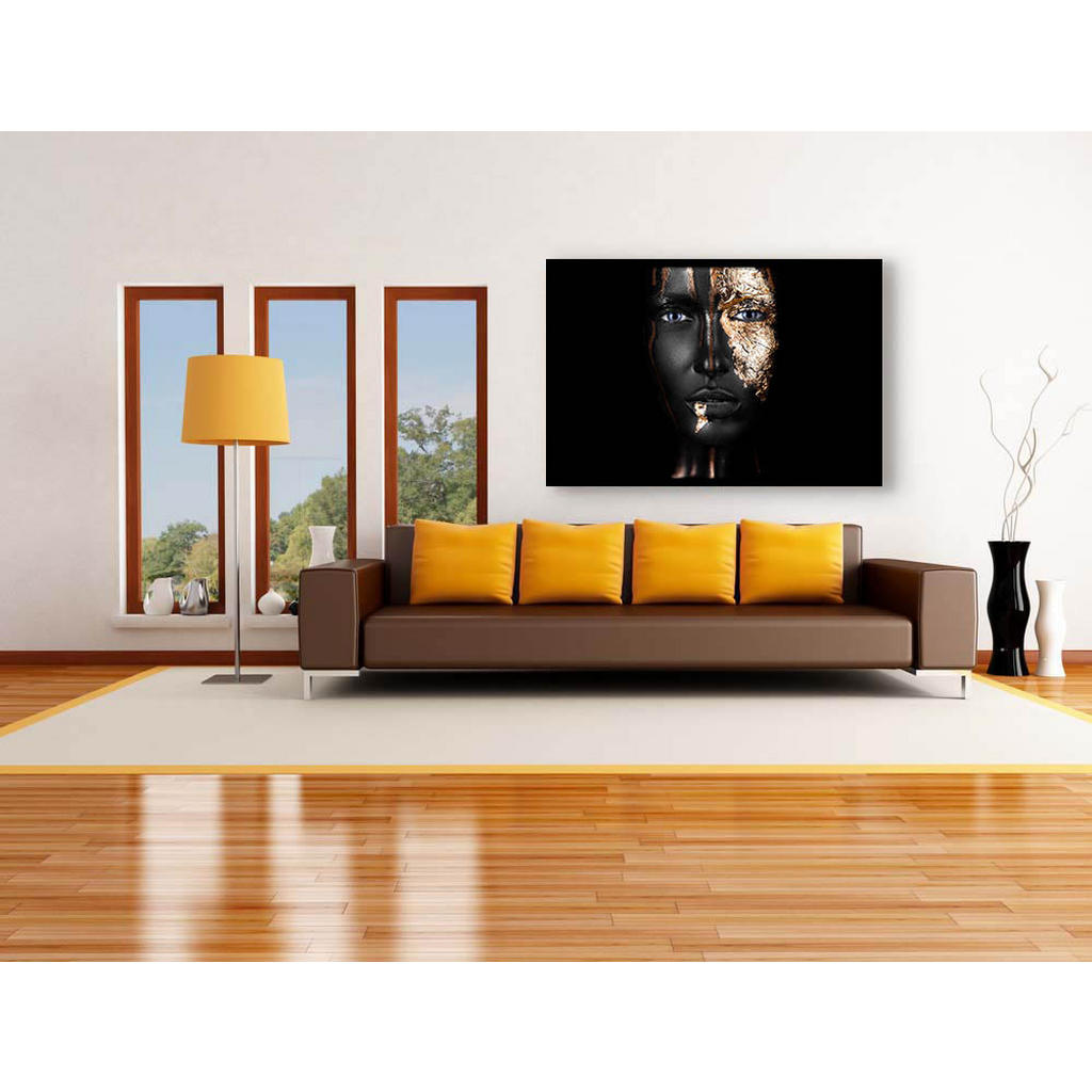 Thumbnail - Xxxl Bild, Schwarz, Gold, Kunststoff, Eiche, 150x100 cm, einfache und schnelle Anbringung, gerahmt, Bilder und Zubehör, ...