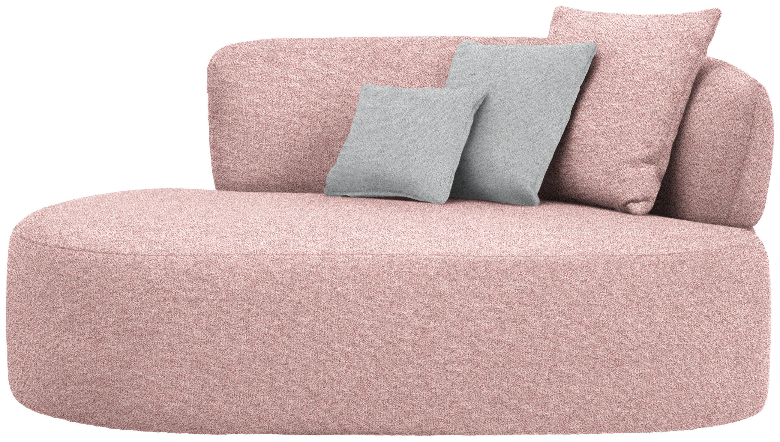 RÉCAMIERE  in Flachgewebe Grau, Altrosa  - Schwarz/Altrosa, MODERN, Kunststoff/Textil (166/86/105cm) - Hom`in