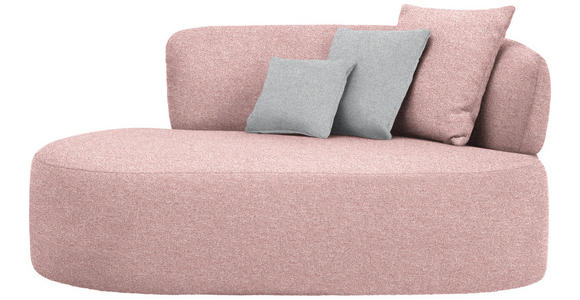 RÉCAMIERE  in Flachgewebe Grau, Altrosa  - Schwarz/Altrosa, MODERN, Kunststoff/Textil (166/86/105cm) - Hom`in