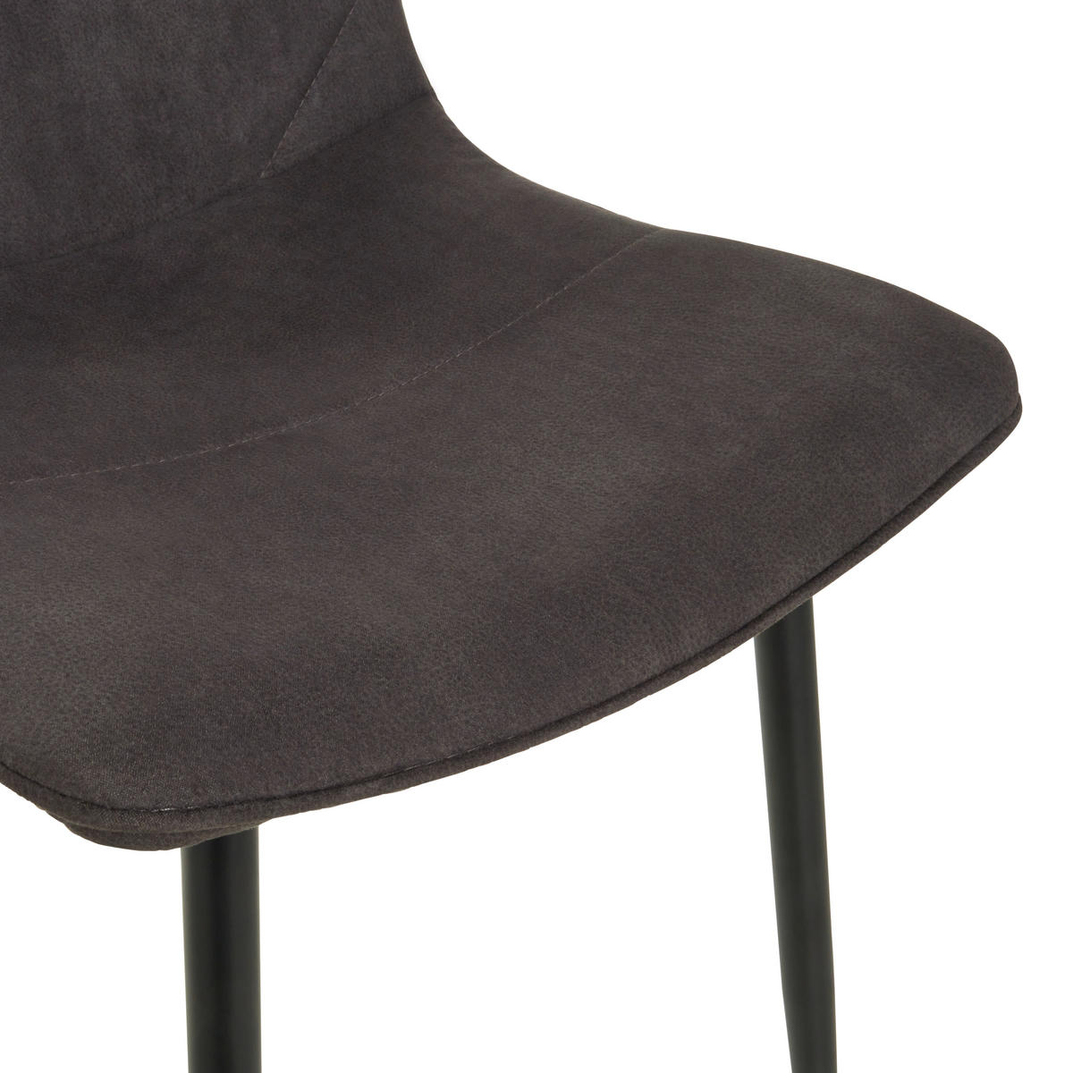 STUHL Webstoff Dunkelgrau  - Dunkelgrau/Schwarz, MODERN, Textil/Metall (47/84/52cm) - Livetastic