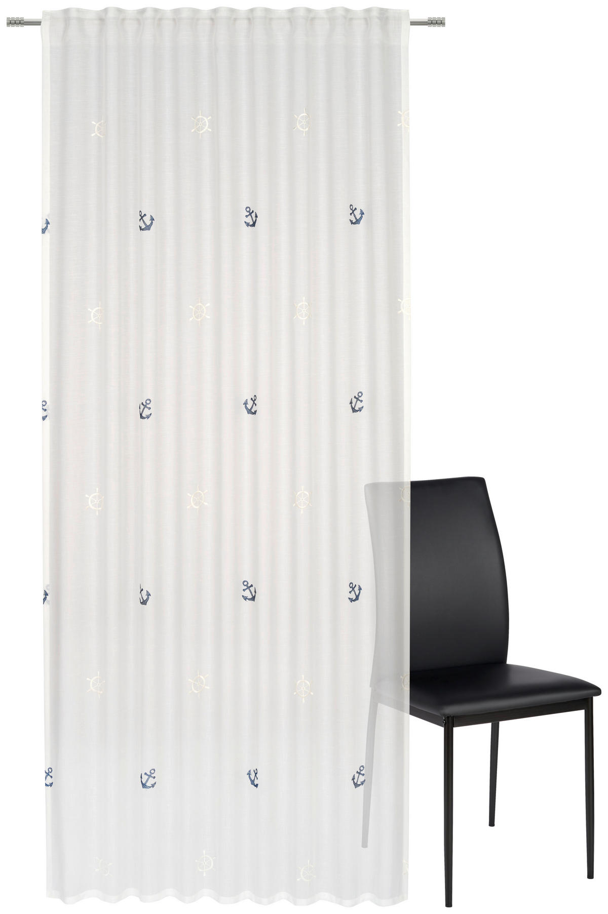 KONČANA ZAVESA  pol prosojno  140/245 cm   - modra, tekstil (140/245cm) - Esposa