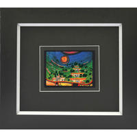KUNSTDRUCK Friedensreich Hundertwasser Abstraktes, Architektur DIE HÄUSER HÄNGEN  - Multicolor/Schwarz, Basics, Papier/Holzwerkstoff (43/38,5cm)