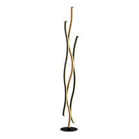 LED-STEHLEUCHTE Bloom Swirl  - Schwarz, Design, Kunststoff/Metall (20/138.5cm)
