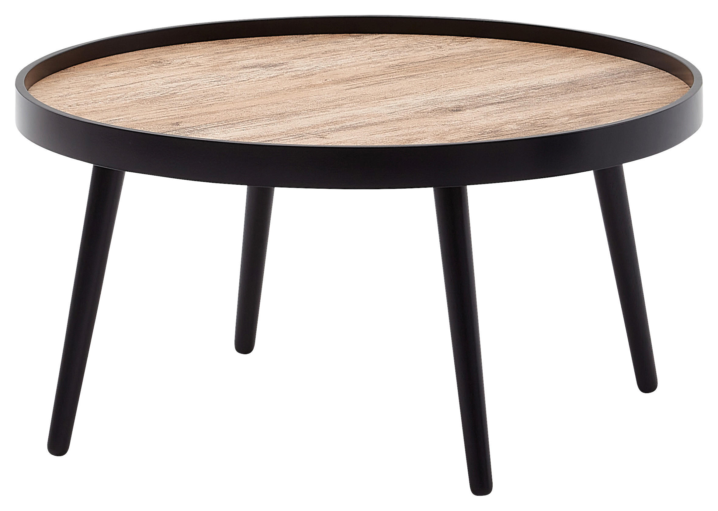 COUCHTISCH 76/76/40 cm rund Schwarz  - Schwarz, MODERN, Holz/Holzwerkstoff (76/76/40cm) - MID.YOU