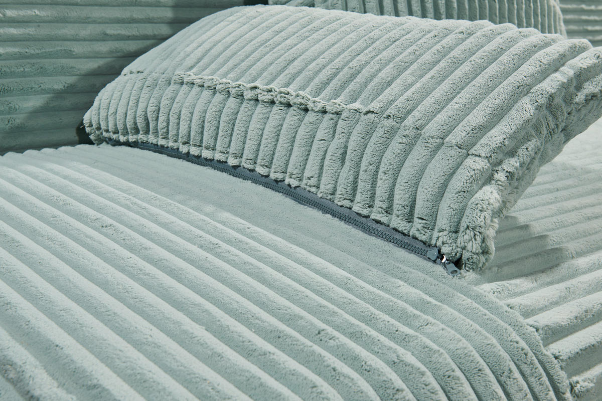 SCHLAFSOFA  mit Cord Pastellgrün  - Pastellgrün/Schwarz, KONVENTIONELL, Kunststoff/Textil (211/96/105cm) - Carryhome