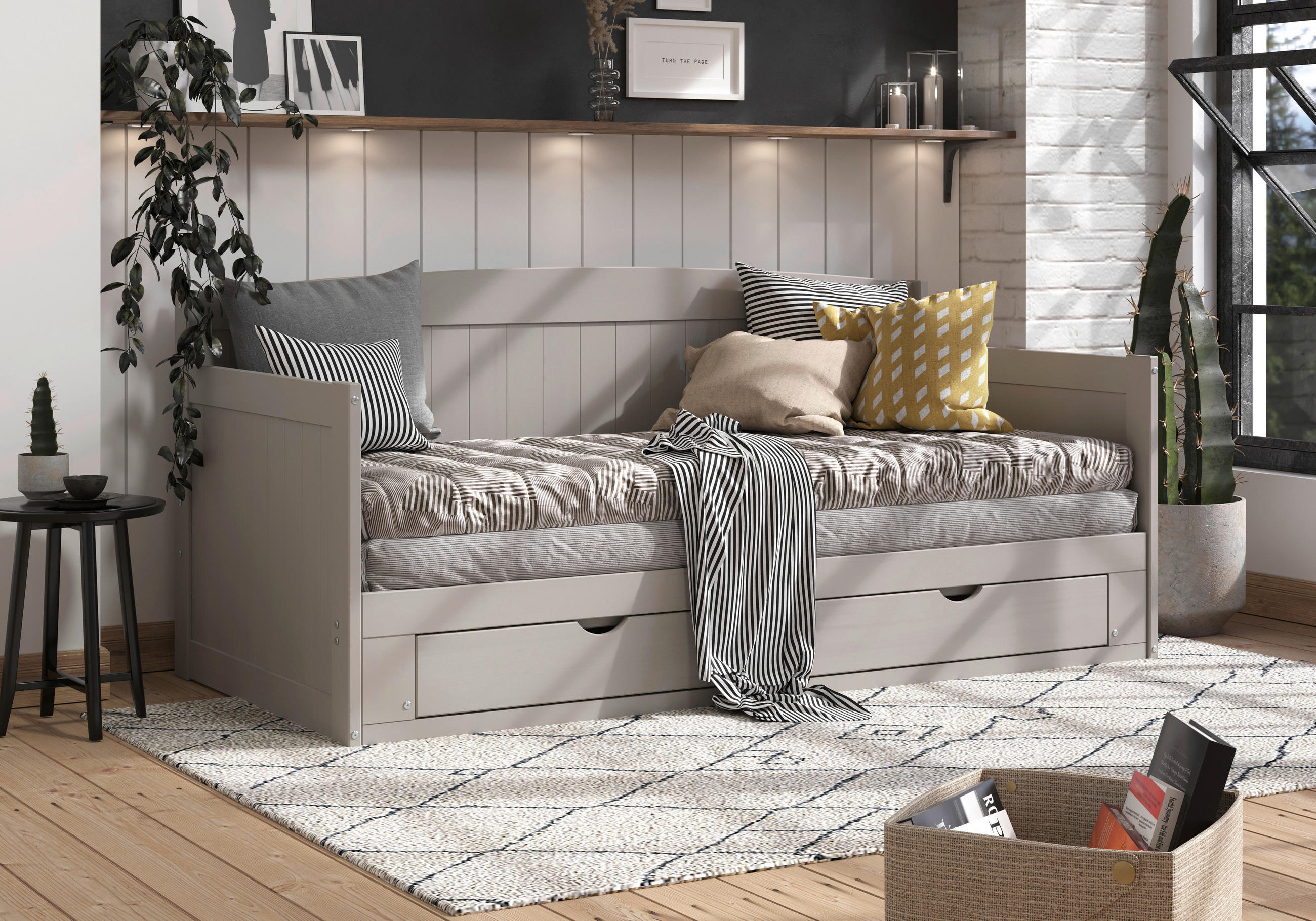 AUSZIEHBETT 200/100-236 cm Taupe  - Taupe/Naturfarben, Modern, Holz/Holzwerkstoff (200/100-236cm) - MID.YOU