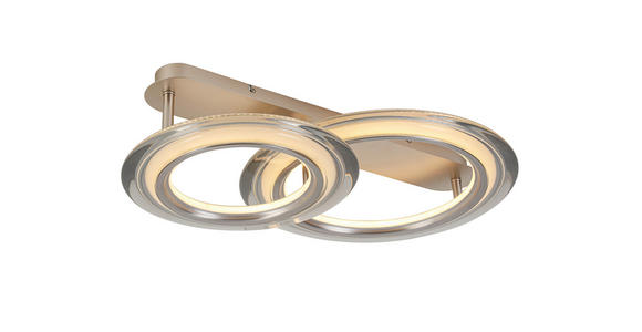 LED-DECKENLEUCHTE 66/45/16 cm - Chromfarben/Champagner, Design, Kunststoff/Metall (66/45/16cm) - Dieter Knoll