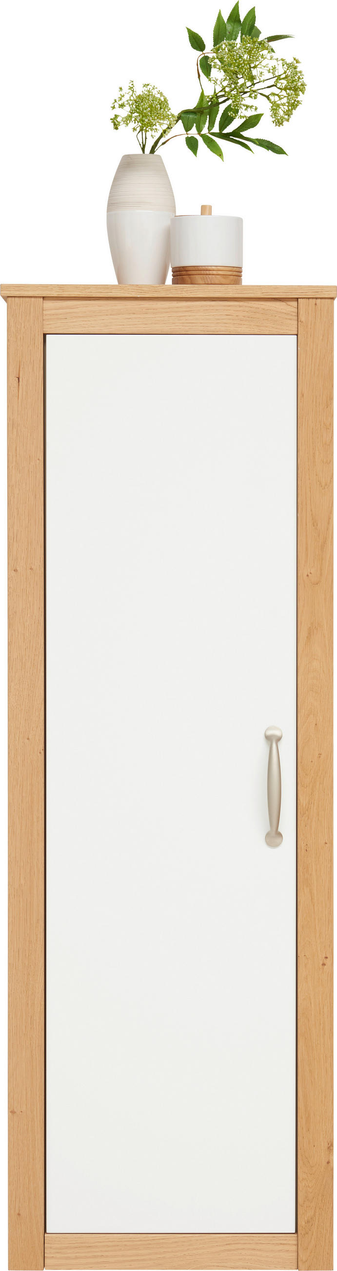 MIDISCHRANK 45/135/37,5 cm  - Eichefarben/Weiß, MODERN, Glas/Holz (45/135/37,5cm) - Landscape