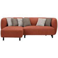 ECKSOFA in Chenille Rostfarben  - Sandfarben/Rostfarben, Design, Holz/Textil (148/236cm) - Lomoco