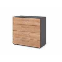 AKTENSCHRANK Graphitfarben, Nussbaumfarben  - Nussbaumfarben/Graphitfarben, Basics, Holzwerkstoff (80/74,8/41,7cm) - Venda