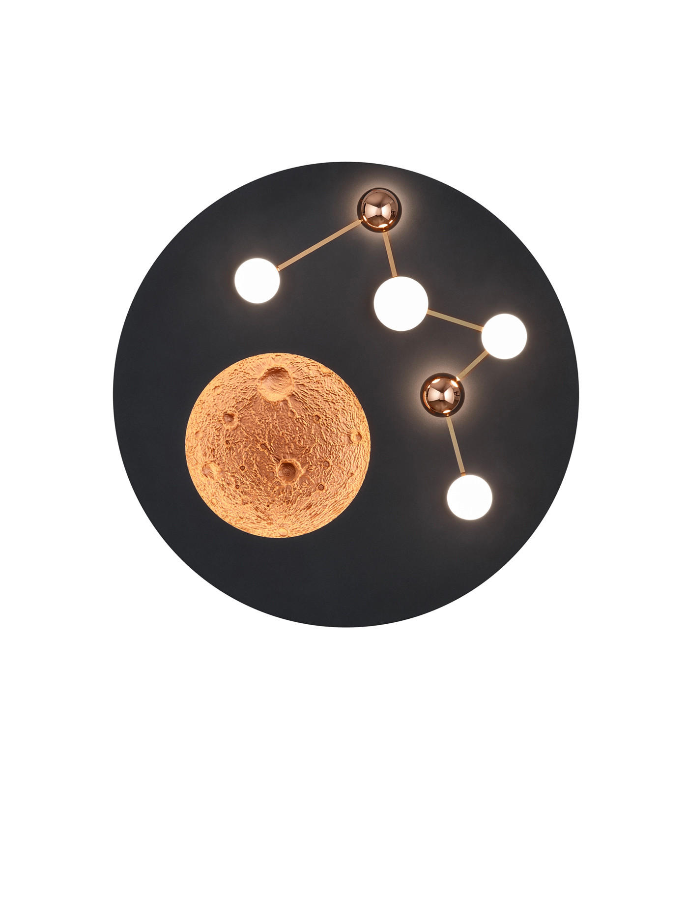 LED-TAKLAMPA Zodiac 50/10 cm  - brun/svart, Klassisk, metall (50/10cm) - Trio Leuchten