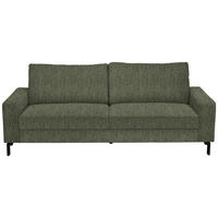 3-SITZER-SOFA in Flachgewebe Dunkelgrün  - Dunkelgrün/Schwarz, Design, Textil/Metall (218/86/97cm) - Hom`in