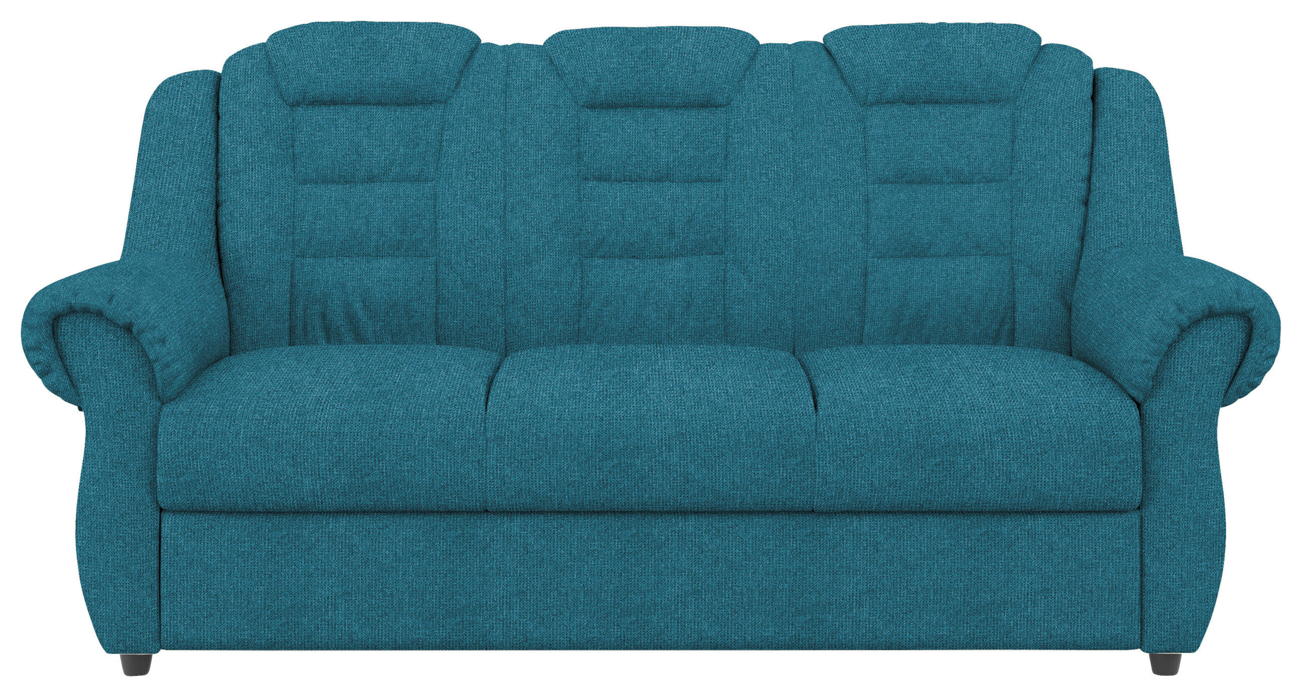 3-SITZER-SOFA in Chenille Blau - Blau/Schwarz, Konventionell, Kunststoff/Textil (196/102/101cm) - Livetastic