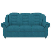3-SITZER-SOFA in Chenille Blau  - Blau/Schwarz, Konventionell, Kunststoff/Textil (196/102/101cm) - Livetastic