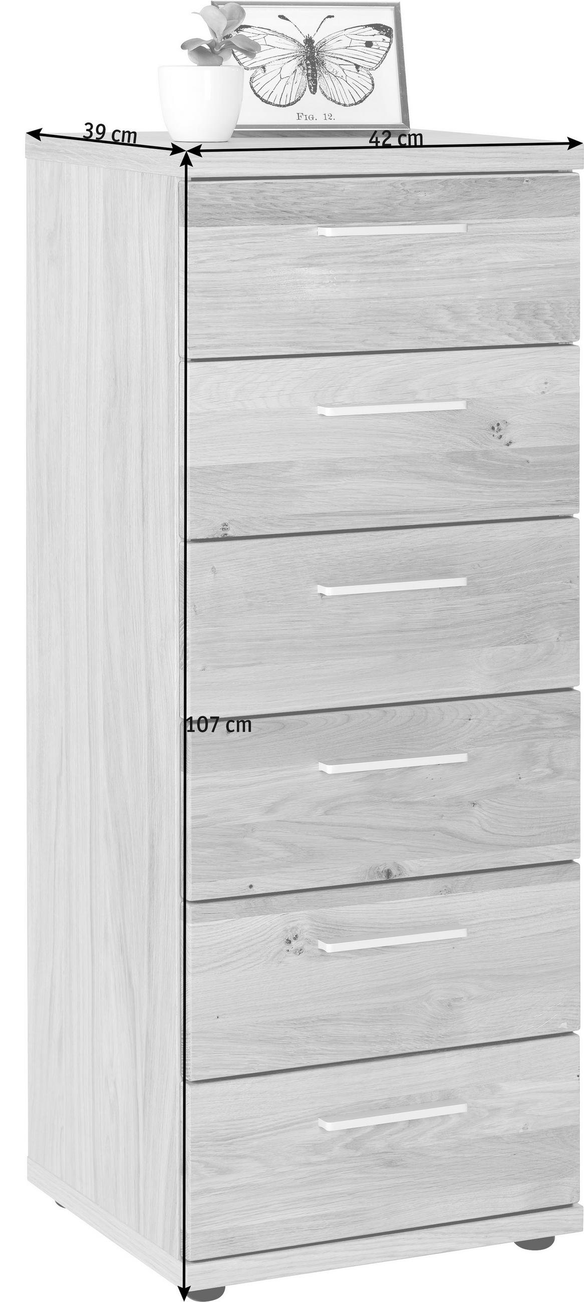 KOMMODE  in 42/107/39 cm  - Chromfarben/Buchefarben, Design, Holz/Kunststoff (42/107/39cm)