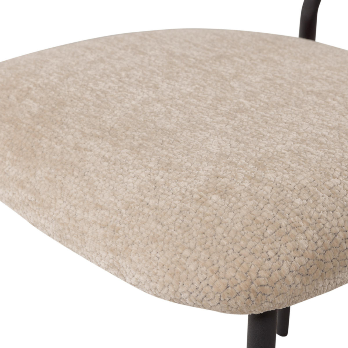 STUHL-SET 2 Stück  in Eisen Chenille  - Schwarz/Naturfarben, MODERN, Textil/Metall (47/79/53cm) - Livetastic