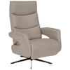 RELAXSESSEL Mikrofaser Relaxfunktion    - Taupe/Schwarz, Design, Textil/Metall (75/106/89cm) - Welnova