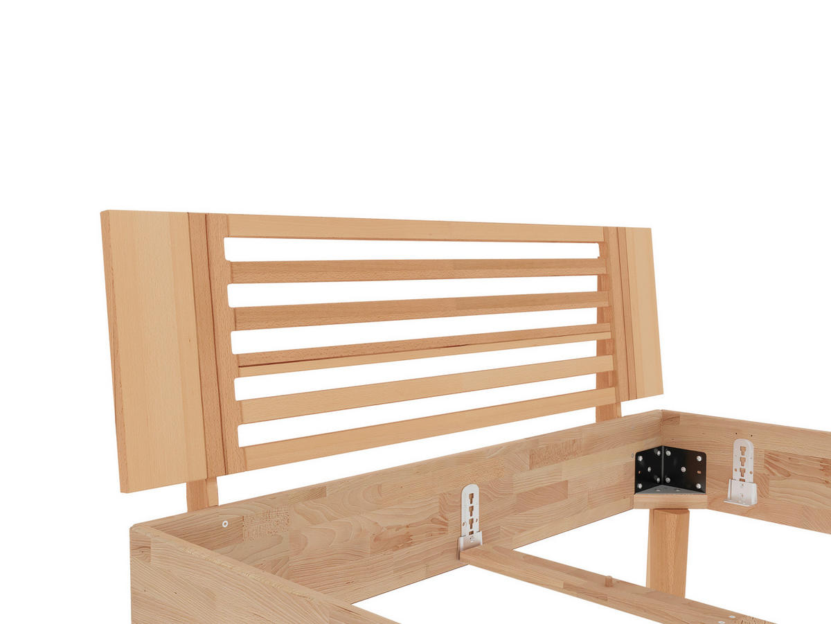 BETT - Naturfarben/Kernbuche, MODERN, Holz (140/200cm) - MID.YOU