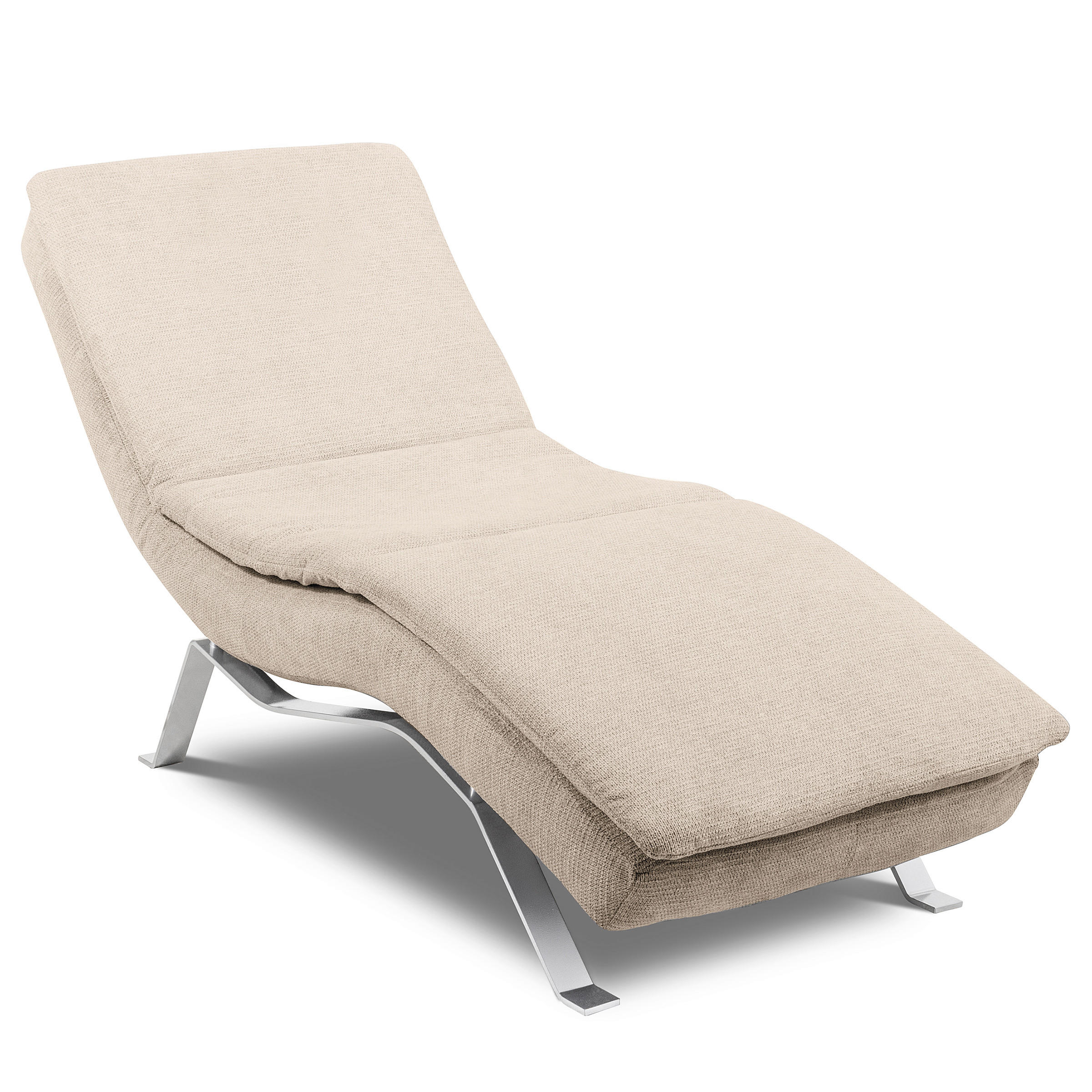 RELAXLIEGE in Chenille Beige  - Beige/Silberfarben, Design, Textil/Metall (65/95/171cm) - Celina Home