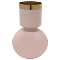 VASE 27 cm  - Hellrosa/Goldfarben, Trend, Metall (18/27cm) - Kayoom