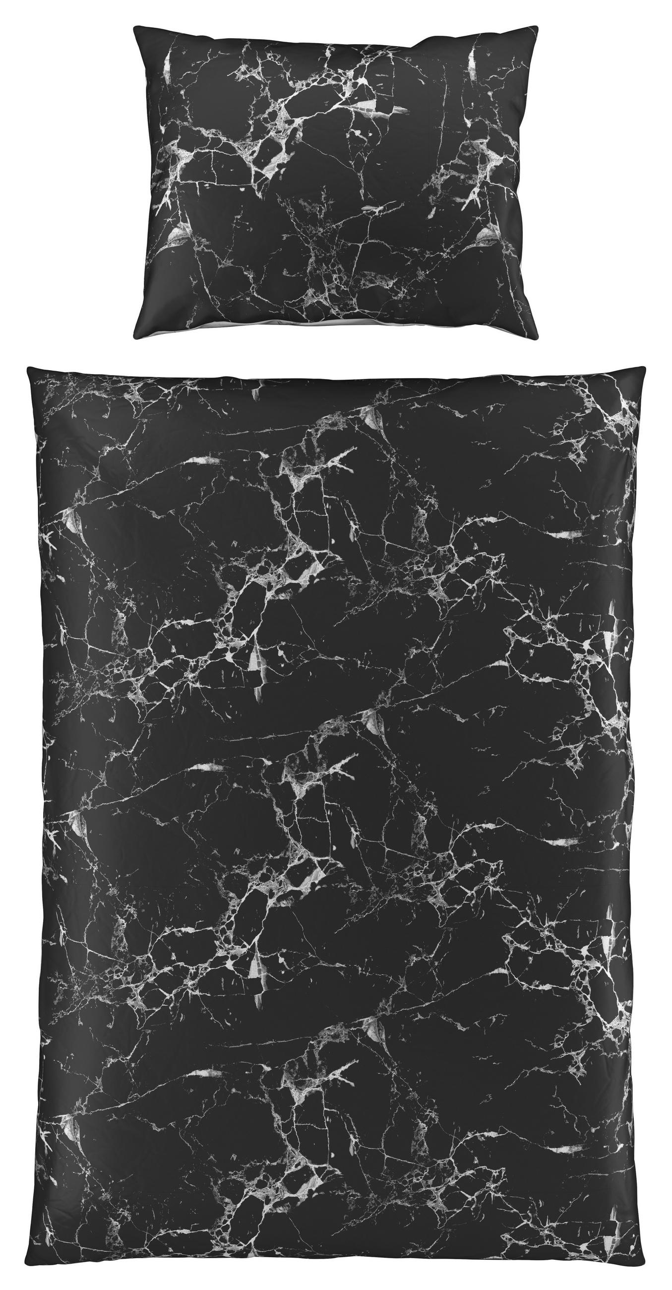 OBOUSTRANNÉ POVLEČENÍ, satén, černá, bílá, 140/200 cm - bílá/černá, Trend, textil (140/200cm) - Esposa