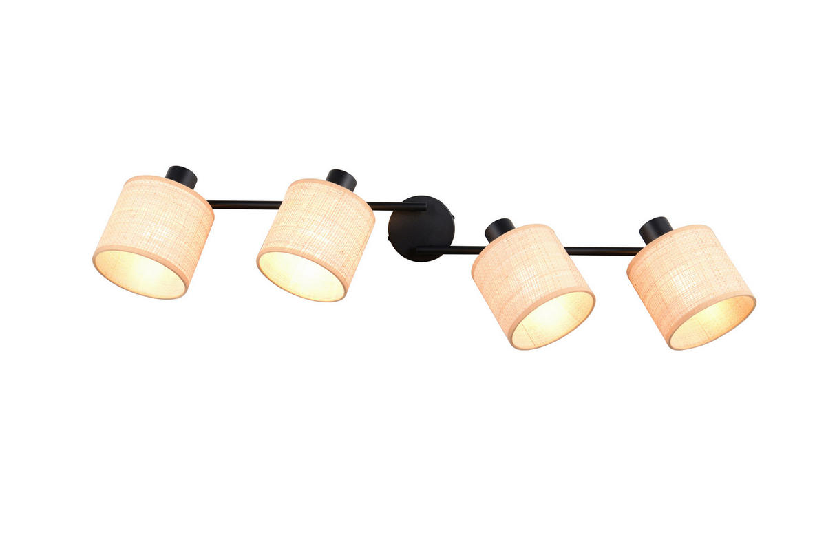 STRAHLER 87,5/25/13 cm  - Schwarz/Naturfarben, Natur, Textil/Metall (87,5/25/13cm)