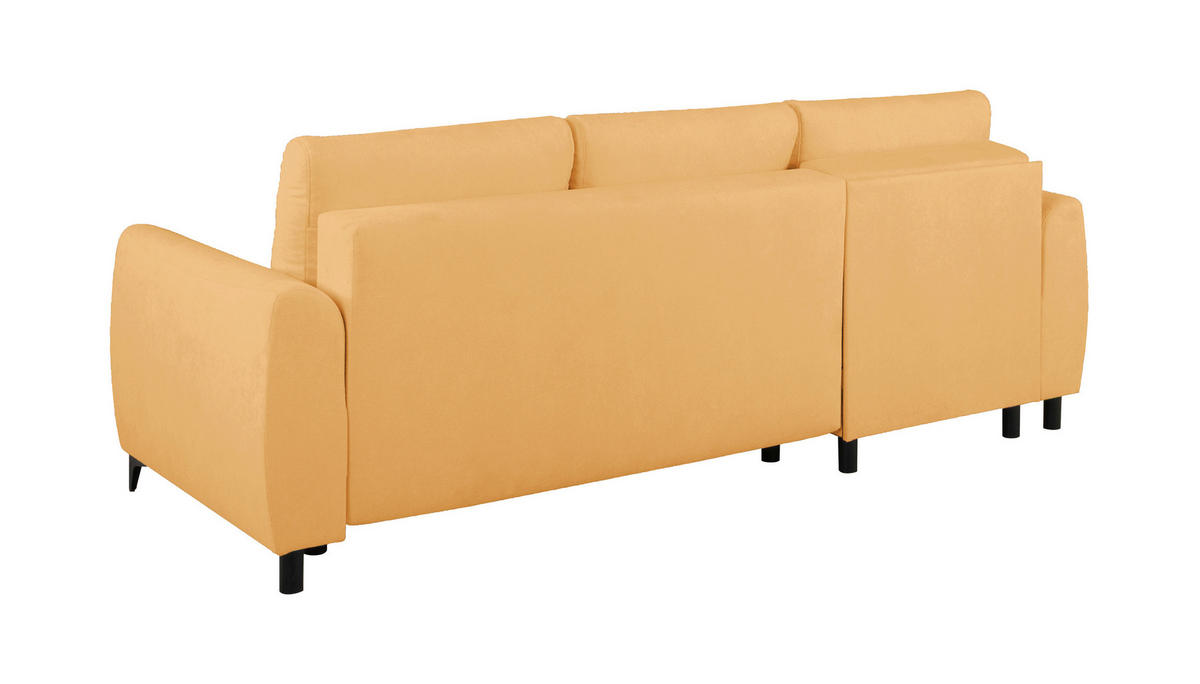 ECKSOFA Moli Gelb Bouclé  - Gelb/Schwarz, Design, Textil/Metall (236/148cm) - MID.YOU