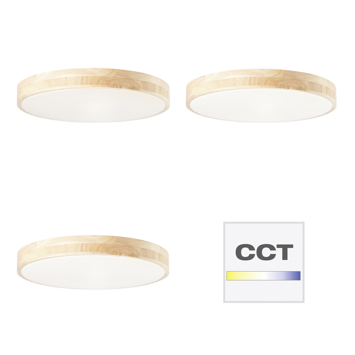 LED PLAFONJERA - Prirodno, drvo/metal (49/8,5cm)