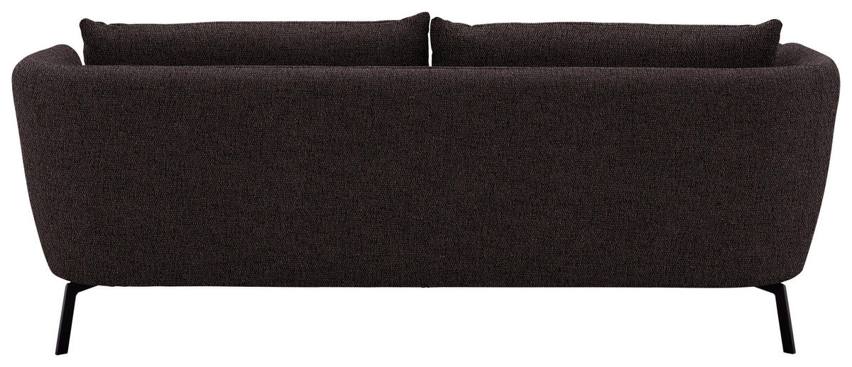 3-SITZER-SOFA  in Flachgewebe Dunkelbraun  - Dunkelbraun/Schwarz, Design, Textil/Metall (210/71/91cm) - Schöner Wohnen