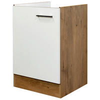 SPÜLENUNTERSCHRANK 50/82/57 cm  in Eichefarben, Magnolie  - Eichefarben/Magnolie, KONVENTIONELL, Holzwerkstoff/Metall (50/82/57cm) - FlexWell