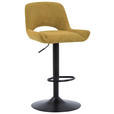 BARHOCKER Webstoff Gelb, Schwarz Eisen  - Gelb/Schwarz, Design, Textil/Metall (49/86.5-108.5/53cm) - Novel