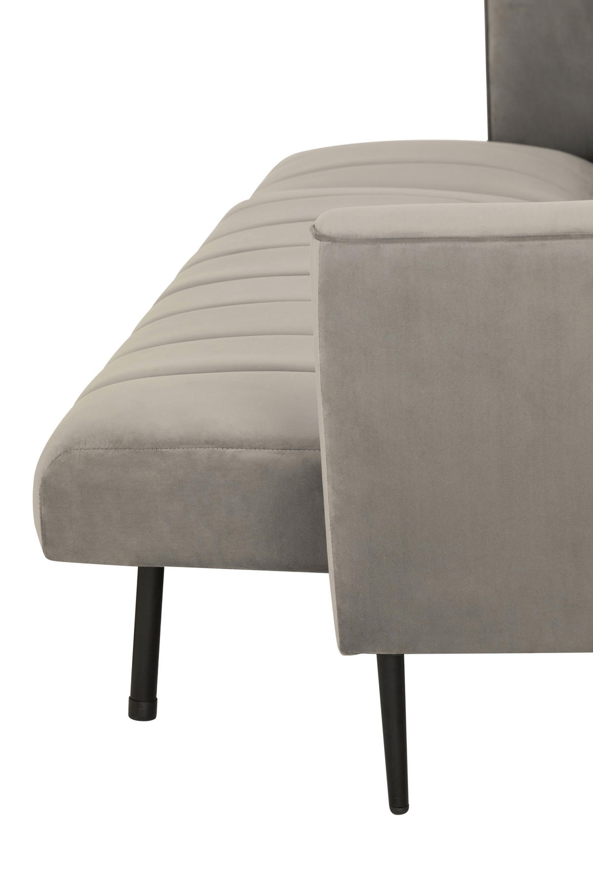 ECKSOFA Grau Samt  - Schwarz/Grau, MODERN, Textil/Metall (253/87/169cm) - P & B
