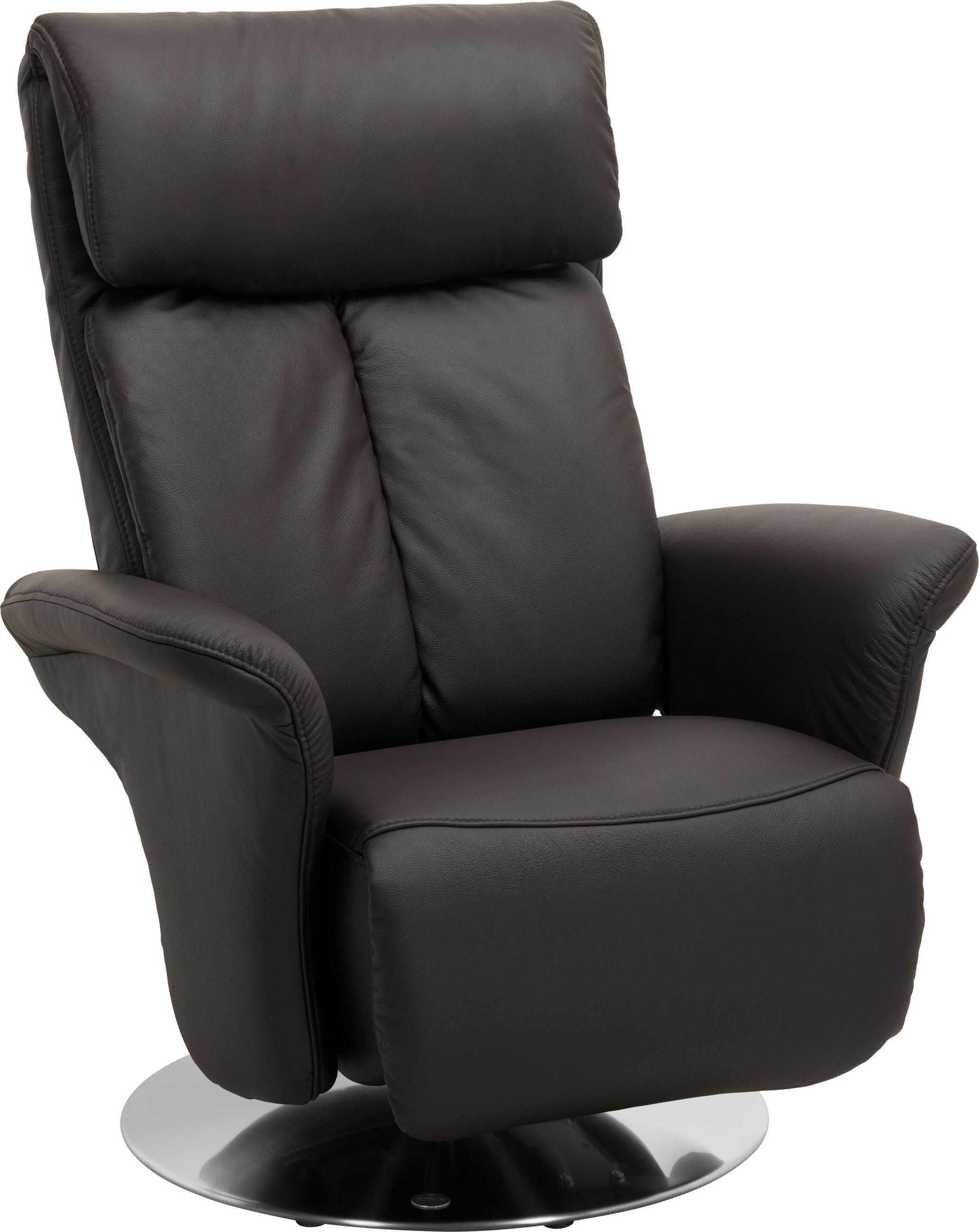 RELAXSESSEL in Leder Anthrazit  - Edelstahlfarben/Anthrazit, Design, Leder/Metall (82/107/88cm) - Himolla