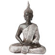 BUDDHA 21,5/28/11 cm  - Silberfarben/Braun, Basics, Kunststoff (21,5/28/11cm) - Ambia Home