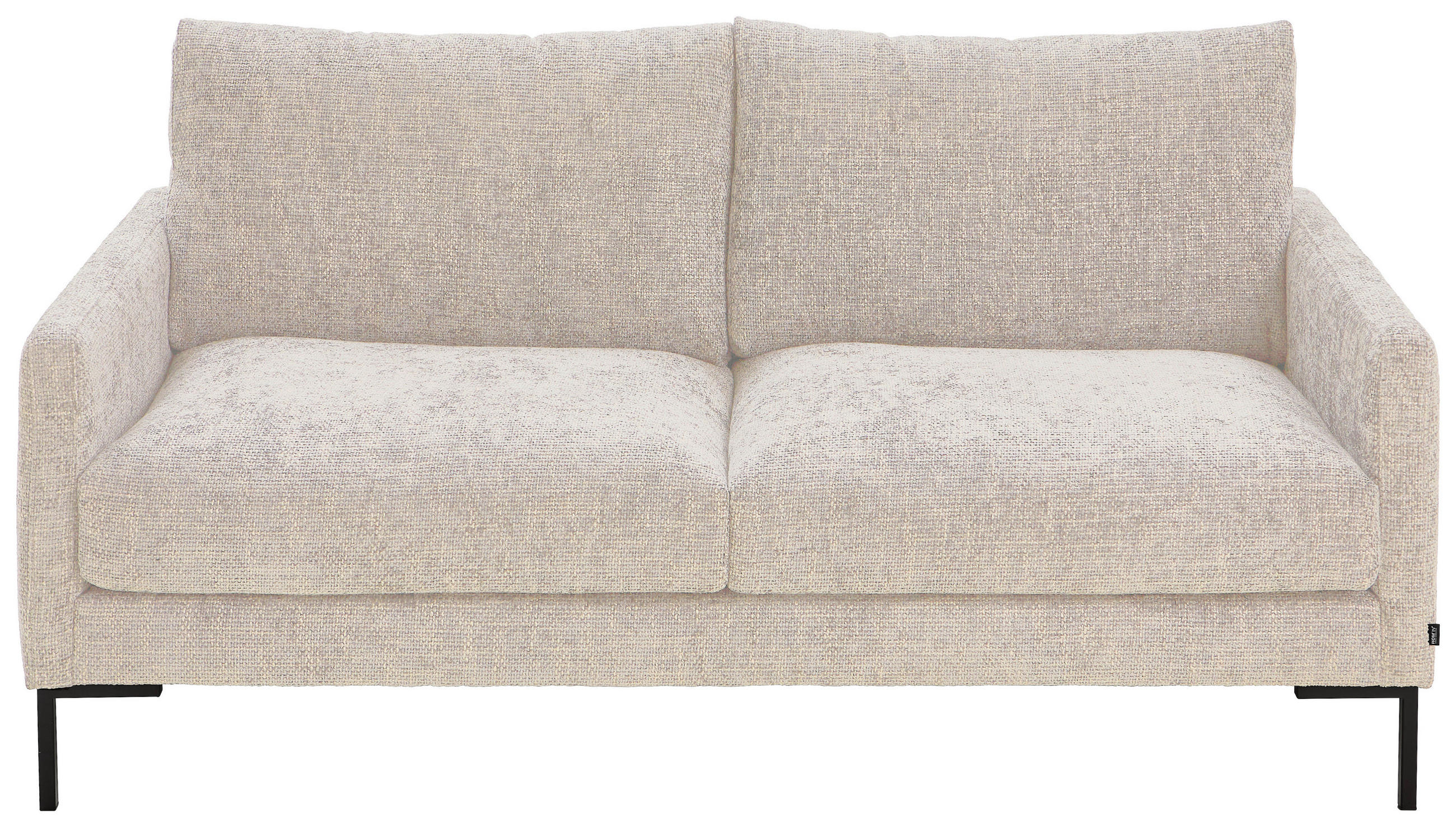 2,5-SITZER Webstoff Creme  - Creme/Schwarz, KONVENTIONELL, Textil/Metall (176/78/90cm) - Hom`in