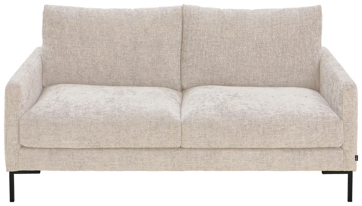 2,5-SITZER in Webstoff Creme  - Creme/Schwarz, Konventionell, Textil/Metall (176/78/90cm) - MID.YOU