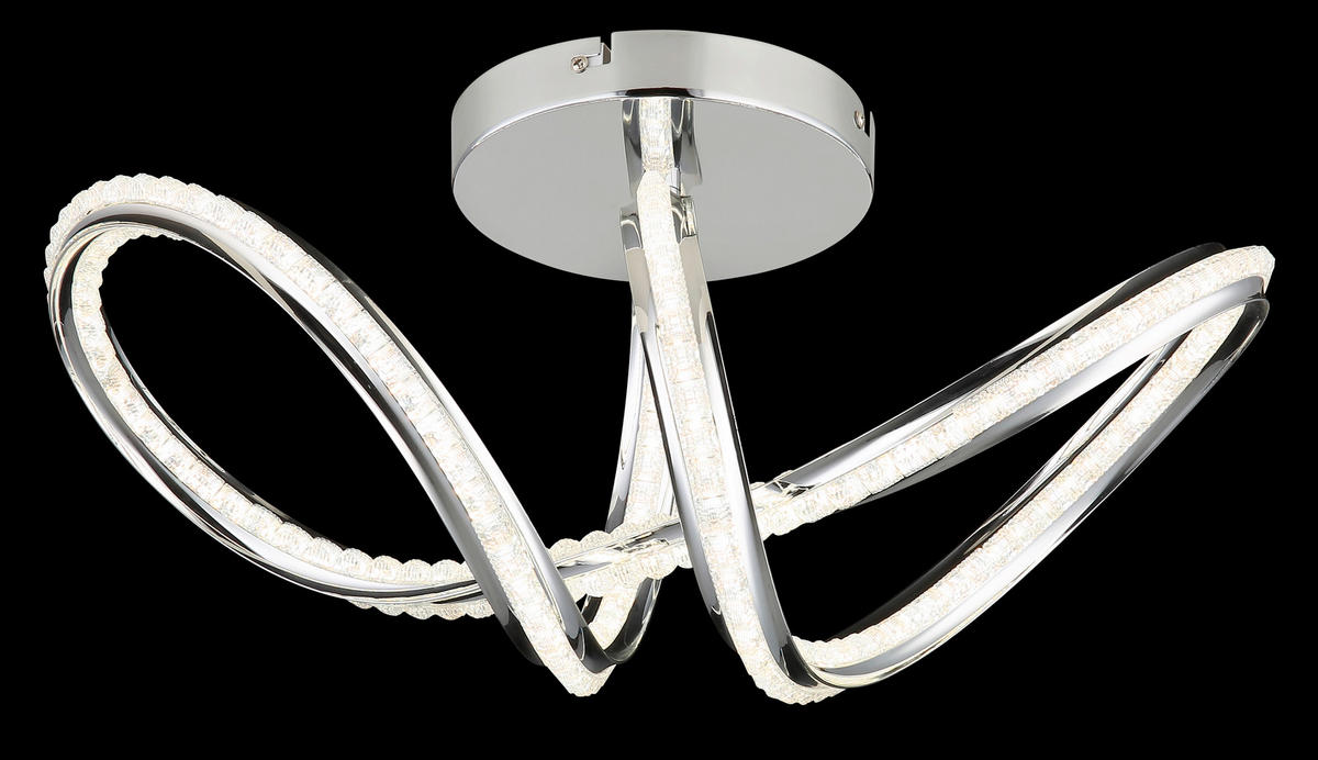 LED-DECKENLEUCHTE 50/25/25 cm   - Klar/Chromfarben, Design, Kunststoff/Metall (50/25/25cm) - Globo