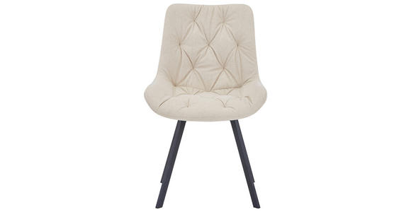 STUHL , Sitzfläche 360° drehbar , Mikrofaser  - Beige/Schwarz, Design, Textil/Metall (54/86/62.5cm) - Carryhome