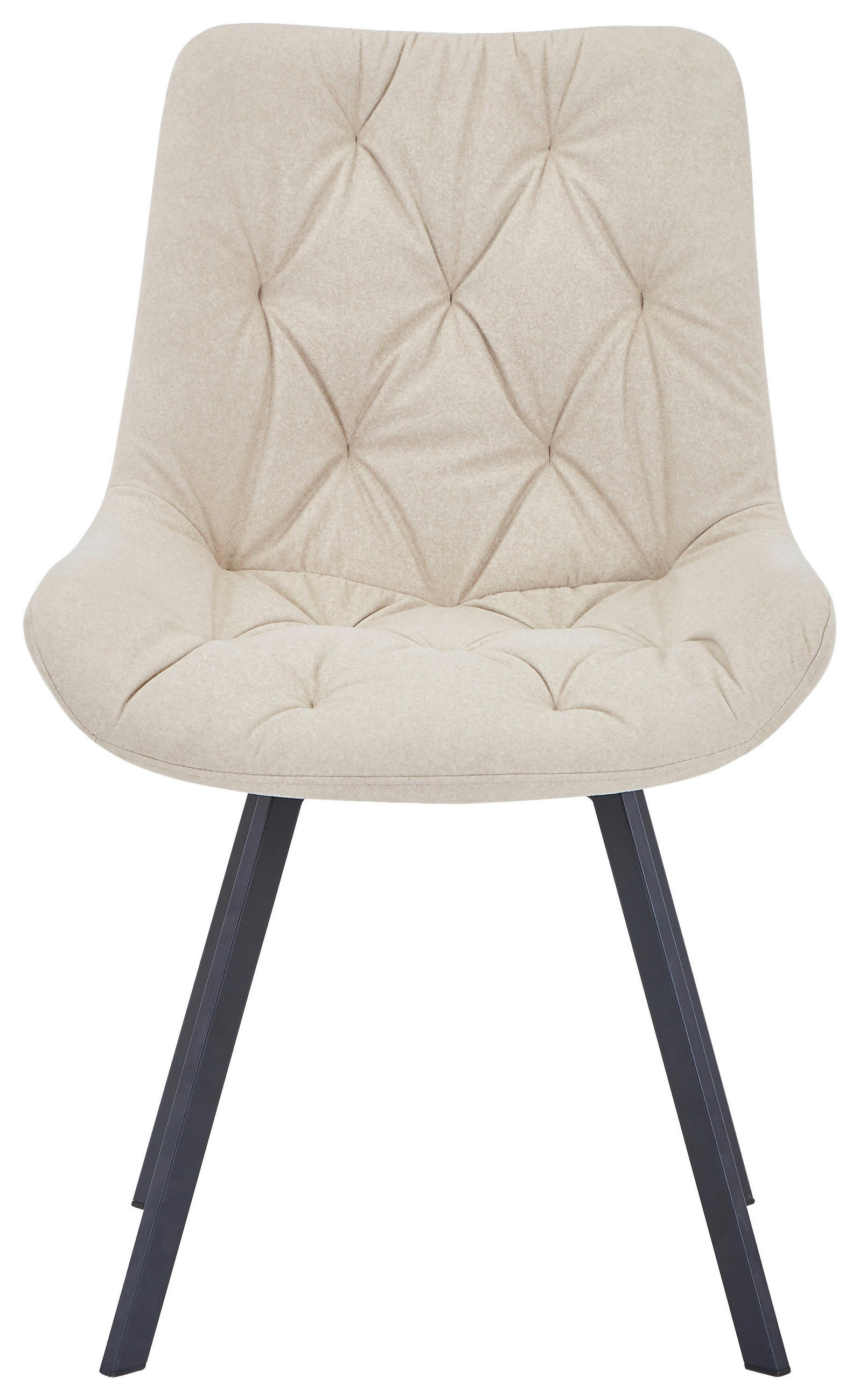STUHL  in Eisen Mikrofaser Metall, Textil  - Beige/Schwarz, Design, Textil/Metall (54/86/62.5cm) - Carryhome