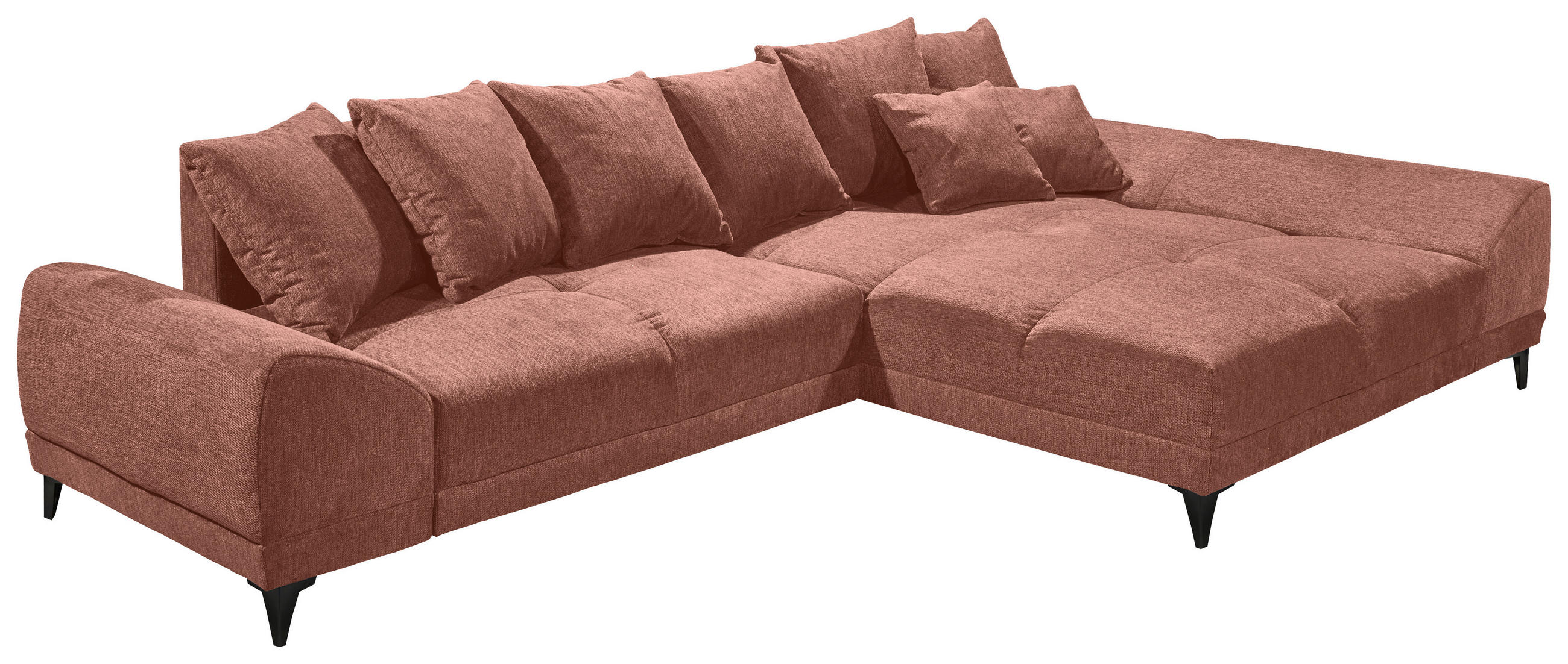HÖRNSOFFA i vävt tyg rosa  - svart/rosa, Klassisk, textil/plast (310/185cm) - MID.YOU